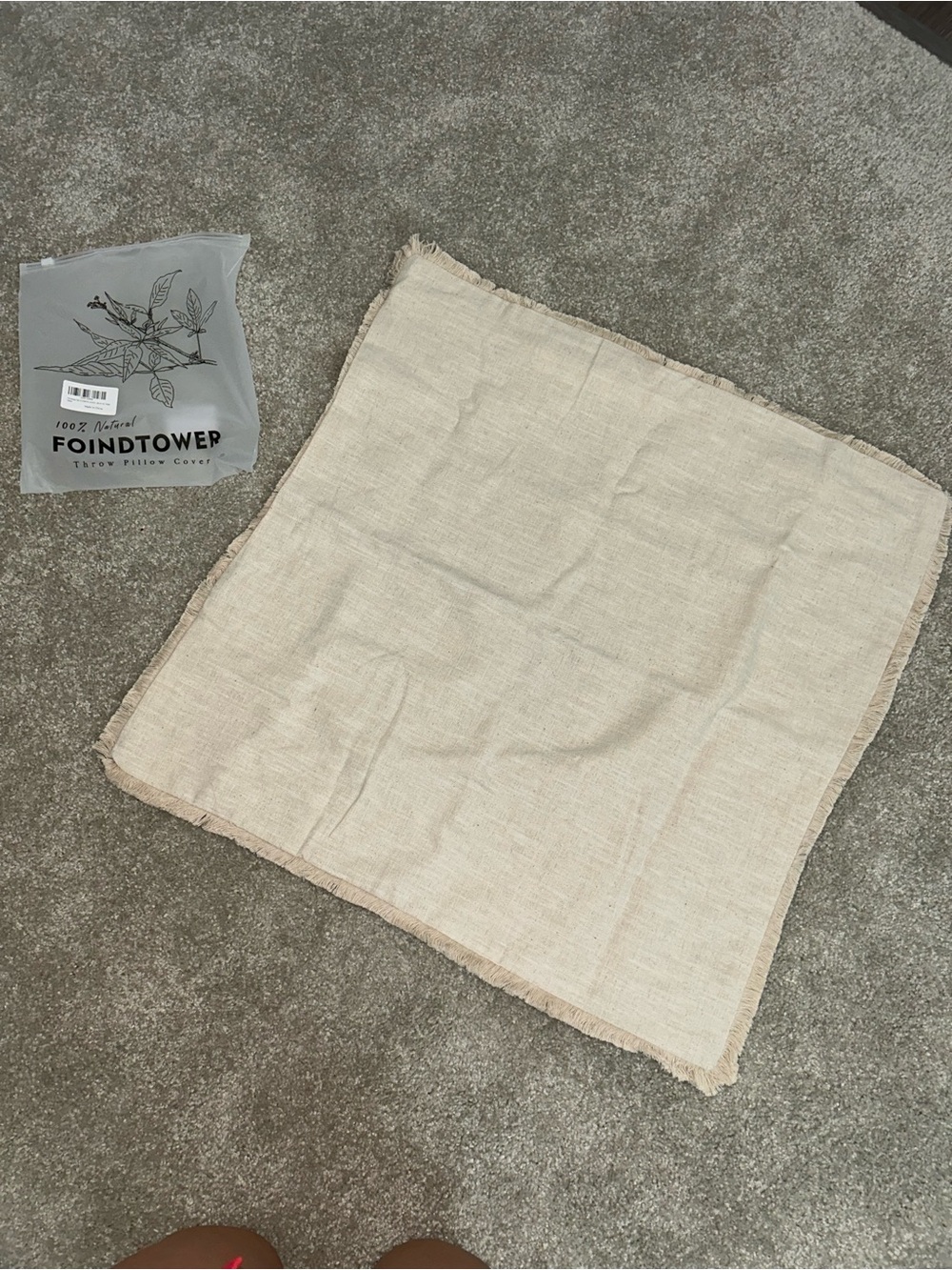 24x24 Foindtower Natural Beige Throw Pillow Cover